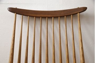 和製ヴィンテージ　ジョージナカシマ　桜製作所　LOUNGE CHAIR　CN102　モダンに洗練されたラウンジチェア(ジョージ・ナカシマ、イス、椅子、板座チェア、ビンテージ)(R-058617)