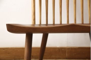 和製ヴィンテージ　ジョージナカシマ　桜製作所　LOUNGE CHAIR　CN102　モダンに洗練されたラウンジチェア(ジョージ・ナカシマ、イス、椅子、板座チェア、ビンテージ)(R-058617)