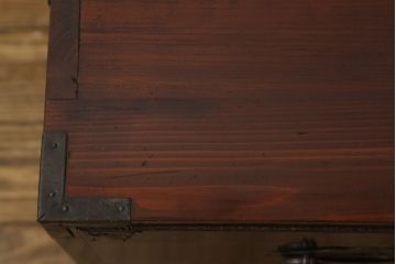 和製アンティーク　極上美品!　前板栗材　漆のキレイな米沢箪笥・上段(和タンス、衣装たんす、時代箪笥、引き出し)(R-058627)
