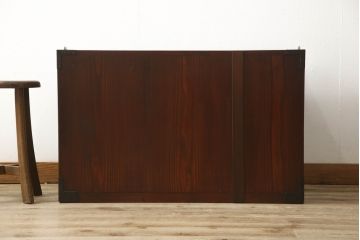 和製アンティーク　上手物!　前面欅(ケヤキ)材　玉杢　供縁　美しい木の風合いを存分に堪能できる仙台箪笥・下段(和タンス、衣装タンス、時代箪笥、引き出し)(R-058633)