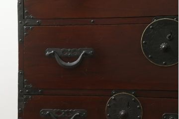 和製アンティーク　味わい深い佇まいが魅力的な五丁引き米沢箪笥(和箪笥、時代箪笥、衣装タンス、引き出し)(R-058634)
