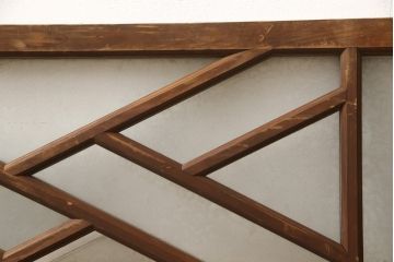 和製アンティーク　大正ロマン　幾何学模様がお洒落なアクセントになる明かり取り(明り取り、欄間、建具)(R-058651)