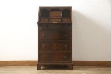中古　イギリス高級家具　ロスジョン(ROSJOHN)　イギリス王室御用達　洗練されたデザインが美しいライティングビューロー(ワークデスク、在宅ワーク用、サイドチェスト)(R-058654)
