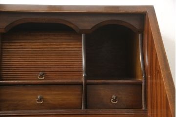 中古　イギリス高級家具　ロスジョン(ROSJOHN)　イギリス王室御用達　洗練されたデザインが美しいライティングビューロー(ワークデスク、在宅ワーク用、サイドチェスト)(R-058654)