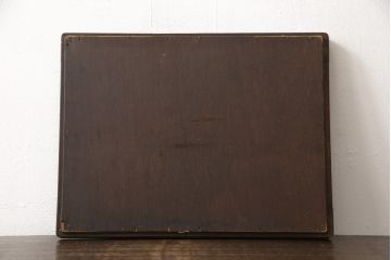 希少なビンテージ軽井沢彫り　縁を囲う花々が華やかな雰囲気を醸し出すミラー(鏡、ヴィンテージ)(R-058668)
