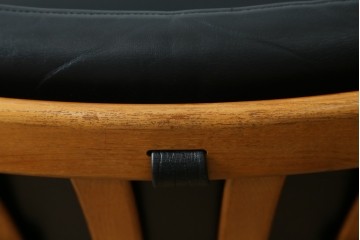ジャパンヴィンテージ　チーク材　メンズライクスタイルの空間づくりに活躍する本革ダイニングチェア　(R-058684)