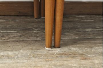 ビンテージ家具　ジャパンヴィンテージ　チーク材　メンズライクスタイルの空間づくりに活躍する本革ダイニングチェア2脚セット(レザー、椅子、イス)(R-058685)