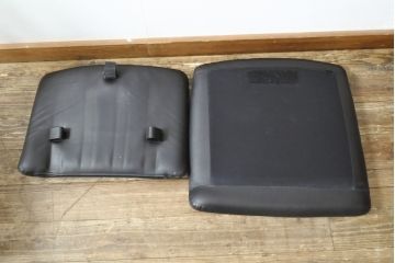 ビンテージ家具　ジャパンヴィンテージ　チーク材　メンズライクスタイルの空間づくりに活躍する本革ダイニングチェア2脚セット(レザー、椅子、イス)(R-058685)