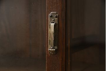 和製アンティーク　大正昭和初期　前面栗材　レトロな雰囲気を醸し出す収納棚(戸棚、サイドボード、サイドキャビネット、本箱、ブックケース)(R-058690)