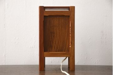 中古　指物工芸家具　肥松(こえまつ)　漆塗り　和の情緒あふれるテーブルスタンド(卓上照明、テーブルライト)(R-058693)
