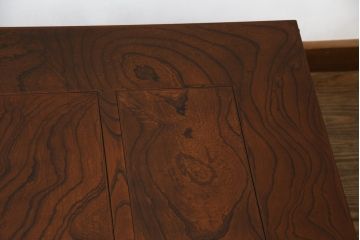 中古　岩谷堂箪笥　56　美しい欅の杢目が迫力のある長火鉢(定価約45万円)(木製火鉢、ローテーブル、座卓)(R-058700)