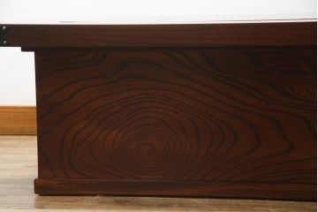 中古　岩谷堂箪笥　56　美しい欅の杢目が迫力のある長火鉢(定価約45万円)(木製火鉢、ローテーブル、座卓)(R-058700)
