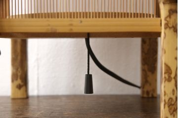 ヴィンテージ照明　和製ビンテージ　美品　希少!!　駿河竹千筋細工師　野田貞一作　然林房　和の情緒あふれる行灯(行燈、スタンド照明、テーブルライト)(R-058707)