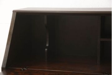 和製ビンテージ　北海道民芸家具　希少!　絶版品・レア品　クラシカルな雰囲気を盛り立てるライティングビューロー(簿記机、ワークデスク、在宅ワーク用、ヴィンテージ)(R-058716)