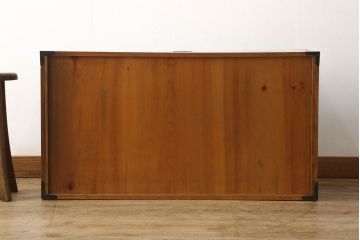 和製アンティーク　ヒノキ材　春慶塗(しゅんけいぬり)　飛騨高山　上品な佇まいが美しい高山衣装箪笥・上段(衣装タンス、和箪笥、チェスト、引き出し、時代箪笥)(R-058722)