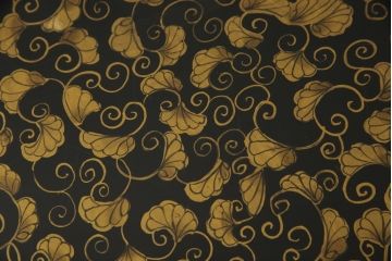 中古　希少!　黒漆金彩風　花唐草文様　細やかな文様が美しい工芸箪笥(収納たんす、和箪笥、整理タンス、収納棚、キャビネット)(R-058724)