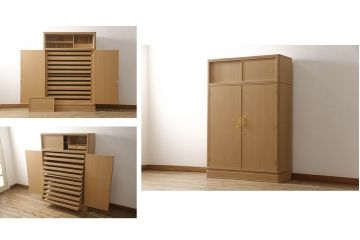 中古　美品　伝統工芸士　中田静夫　すっきりとした佇まいが気品を感じさせる紀州総桐箪笥(定価約180万円)(胴丸、桐たんす、着物箪笥、和タンス、引き出し、バラ売り可能)(R-058734)