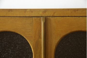 和製アンティーク　前面ナラ材　ダイヤガラス　レトロな雰囲気ただよう本箱(本棚、ブックケース、戸棚、収納棚、キャビネット)(R-058756)