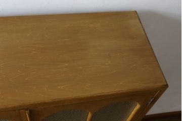 和製アンティーク　前面ナラ材　ダイヤガラス　レトロな雰囲気ただよう本箱(本棚、ブックケース、戸棚、収納棚、キャビネット)(R-058757)