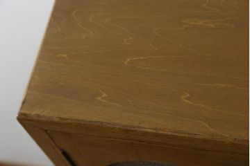 和製アンティーク　前面ナラ材　ダイヤガラス　レトロな雰囲気ただよう本箱(本棚、ブックケース、戸棚、収納棚、キャビネット)(R-058757)