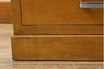 和製アンティーク　前面ナラ材　ダイヤガラス　レトロな雰囲気ただよう本箱(本棚、ブックケース、戸棚、収納棚、キャビネット)(R-058757)