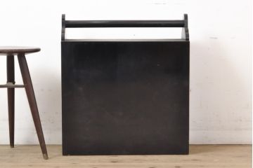 和製アンティーク　特注品　総漆塗り　小物収納にもおすすめな上手物の岡持ち(木製出前箱、収納箱、倹飩箱)(R-058761)
