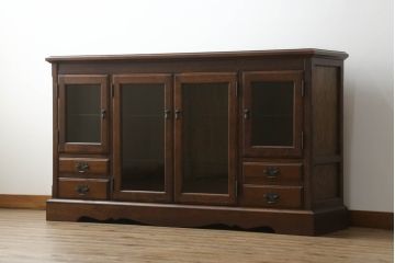 中古　えぞ民芸家具　上質な空間づくりにおすすめのサイドボード(収納棚、戸棚、サイドキャビネット、リビングボード)(R-058768)