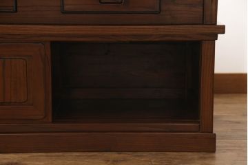 中古　未使用新古品　ニレ材　2wayでフレキシブルに使える囲炉裏テーブル(ダイニングテーブル、火鉢、リビングテーブル)(R-058772)