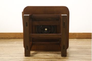 中古　未使用新古品　ニレ材　和モダンな雰囲気を醸し出す回転チェア(ダイニングチェア、板座チェア、アームチェア)(R-058776)