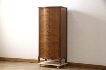 中古　美品　DREXEL HERITAGE(ドレクセルヘリテイジ)　Touraine(ツーレイン)シリーズ　上品な佇まいのランジェリーチェスト(引き出し、サイドチェスト)(R-058792)