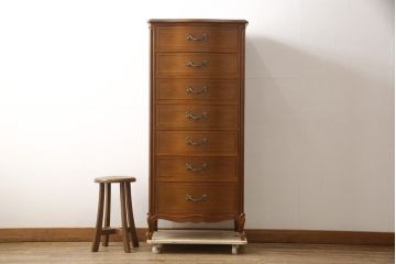 中古　美品　DREXEL HERITAGE(ドレクセルヘリテイジ)　Touraine(ツーレイン)シリーズ　上品な佇まいのランジェリーチェスト(引き出し、サイドチェスト)(R-058792)