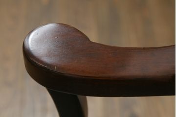 中古　美品　DREXEL HERITAGE(ドレクセルヘリテイジ)　本革　高級感ある佇まいが目を引くレザーデスクチェア(アームチェア、オフィスチェア、回転チェア)(R-058793)