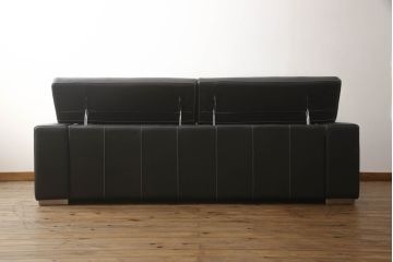 中古　美品　KELVIN GIORMANI (ケルビンジョルマーニ)　最高品質の本革が使われた重厚感あふれる2.5人掛けソファ(レザー、2人掛けソファ、3人掛けソファ、二人掛け、三人掛け)(定価約52万円)(R-058794)