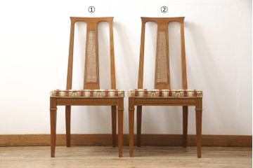 中古　DREXEL HERITAGE(ドレクセルヘリテイジ)　TRIUNE(トライユン)　リゾート風インテリアにもおすすめ!エレガントなダイニングチェア2脚セット(サイドチェア、椅子、イス)(R-058802)