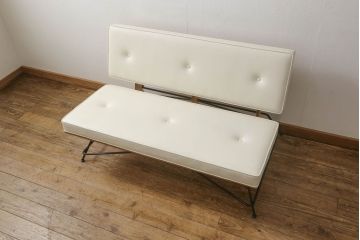 中古　美品　DWARF(ドワーフ)　MEISTER(マイスター)　MS2 Sofa　座面の生地と合板、スチールの異素材の組み合わせがお洒落な2シーター(2人掛けソファ、2P、二人掛け)(定価約23万円)(R-058805)