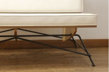 中古　美品　DWARF(ドワーフ)　MEISTER(マイスター)　MS2 Sofa　座面の生地と合板、スチールの異素材の組み合わせがお洒落な2シーター(2人掛けソファ、2P、二人掛け)(定価約23万円)(R-058805)