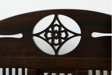 中古　美品　耕仙　蒔絵入り　黒檀　美術品のような佇まいが置くだけで目を惹く4連衝立て(パーテーション、仕切り、つい立て)(R-058820)