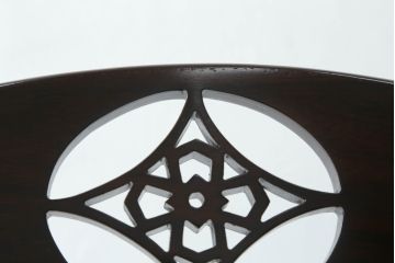 中古　美品　耕仙　蒔絵入り　黒檀　美術品のような佇まいが置くだけで目を惹く4連衝立て(パーテーション、仕切り、つい立て)(R-058820)