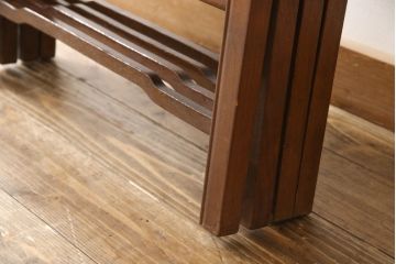 ヴィンテージ家具　高級品　象嵌がお見事!細やかな彫刻の意匠が置くだけで絵になる4連衝立て(パーテーション、仕切り、つい立て、ビンテージ)(R-058821)