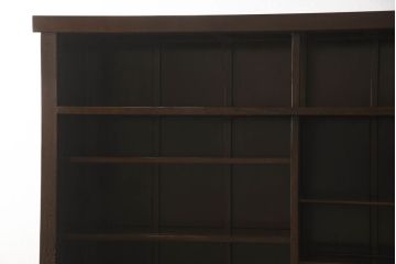中古　鉄刀木(タガヤサン)　和モダンな雰囲気を醸し出す二段重ね水屋箪笥(定価約120万円)(キャビネット、食器棚、戸棚、収納棚)(R-058823)