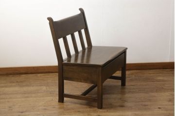 中古　美品　オーク材　柏木工(KASHIWA)　WILDERNESS(ウィルダネス)　木の温かみを感じられるベンチ(板座チェア)(R-058827)