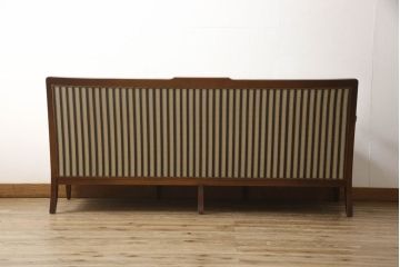 中古　美品　神戸洋家具　メープル不二屋　優雅な佇まいが魅力的な3人掛けソファ(ラウンジソファ、三人掛け、3P)(R-058831)