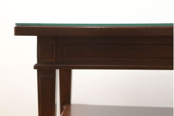 中古　美品　神戸洋家具　メープル不二屋　ガラス天板付き　シックで落ち着いた雰囲気ただようセンターテーブル(ローテーブル)(R-058832)