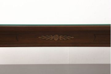 中古　美品　神戸洋家具　メープル不二屋　ガラス天板付き　シックで落ち着いた雰囲気ただようセンターテーブル(ローテーブル)(R-058832)