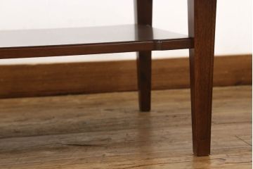 中古　美品　神戸洋家具　メープル不二屋　ガラス天板付き　シックで落ち着いた雰囲気ただようセンターテーブル(ローテーブル)(R-058832)