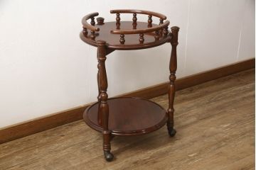 和製ビンテージ　美品　柏木工　店舗什器にもオススメ! クラシカルなキャスターワゴン(サイドテーブル、サイドワゴン、ヴィンテージ)(R-058839)