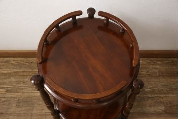 和製ビンテージ　美品　柏木工　店舗什器にもオススメ! クラシカルなキャスターワゴン(サイドテーブル、サイドワゴン、ヴィンテージ)(R-058839)