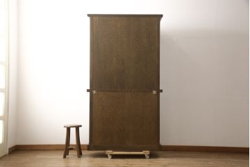 中古　美品　KASHIWA(柏木工)　オーク材　WILDERNESS(ウィルダネス)　カントリーな雰囲気ただよう食器棚(定価約54万円)(戸棚、収納棚、キャビネット)(R-058842)
