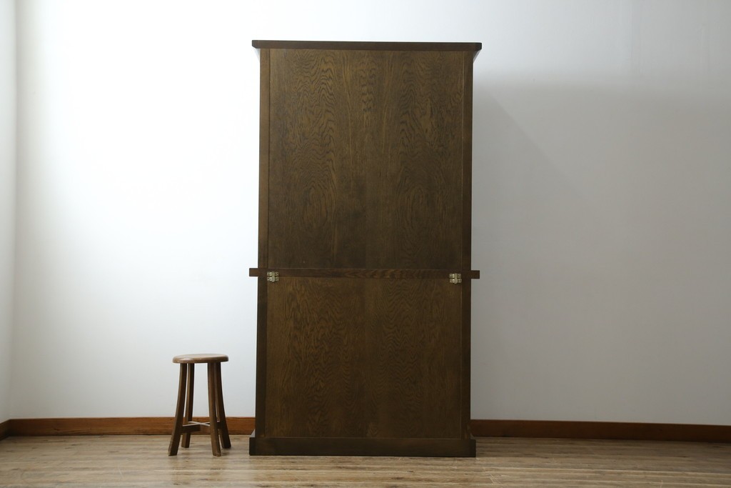 中古　美品　KASHIWA(柏木工)　オーク材　WILDERNESS(ウィルダネス)　カントリーな雰囲気ただよう食器棚(定価約54万円)(戸棚、収納棚、キャビネット)(R-058842)