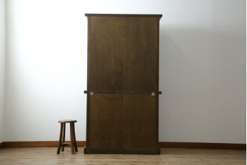 中古　美品　KASHIWA(柏木工)　オーク材　WILDERNESS(ウィルダネス)　カントリーな雰囲気ただよう食器棚(定価約54万円)(戸棚、収納棚、キャビネット)(R-058842)